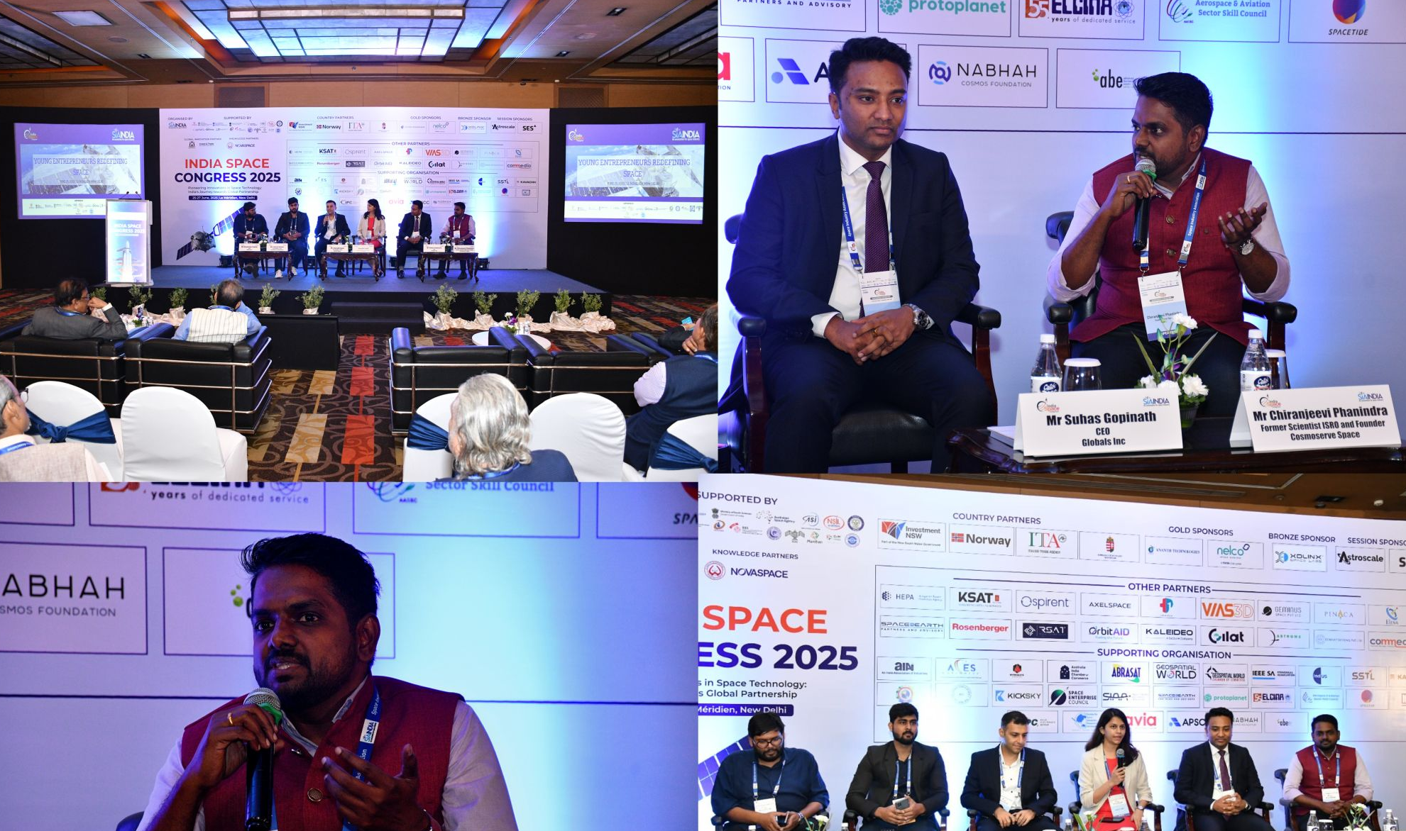 Chiran speaking at India Space Congress 2025 panel discussions and conference events